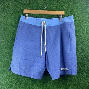 Fair Harbor Men's 8" Elastic Waist  Blue Wave Swim Trunks Med